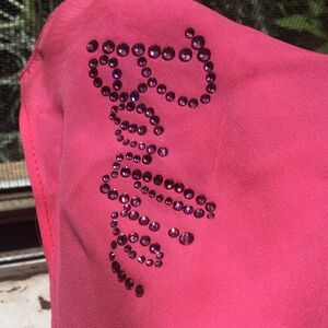 barbie x Carolyn Rowan Limited Edition Silk Crepe w Feathers & Swarovski Crytals